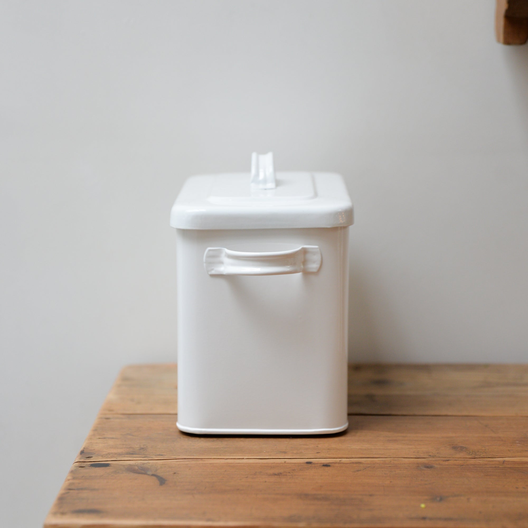 White Enamel Storage Box