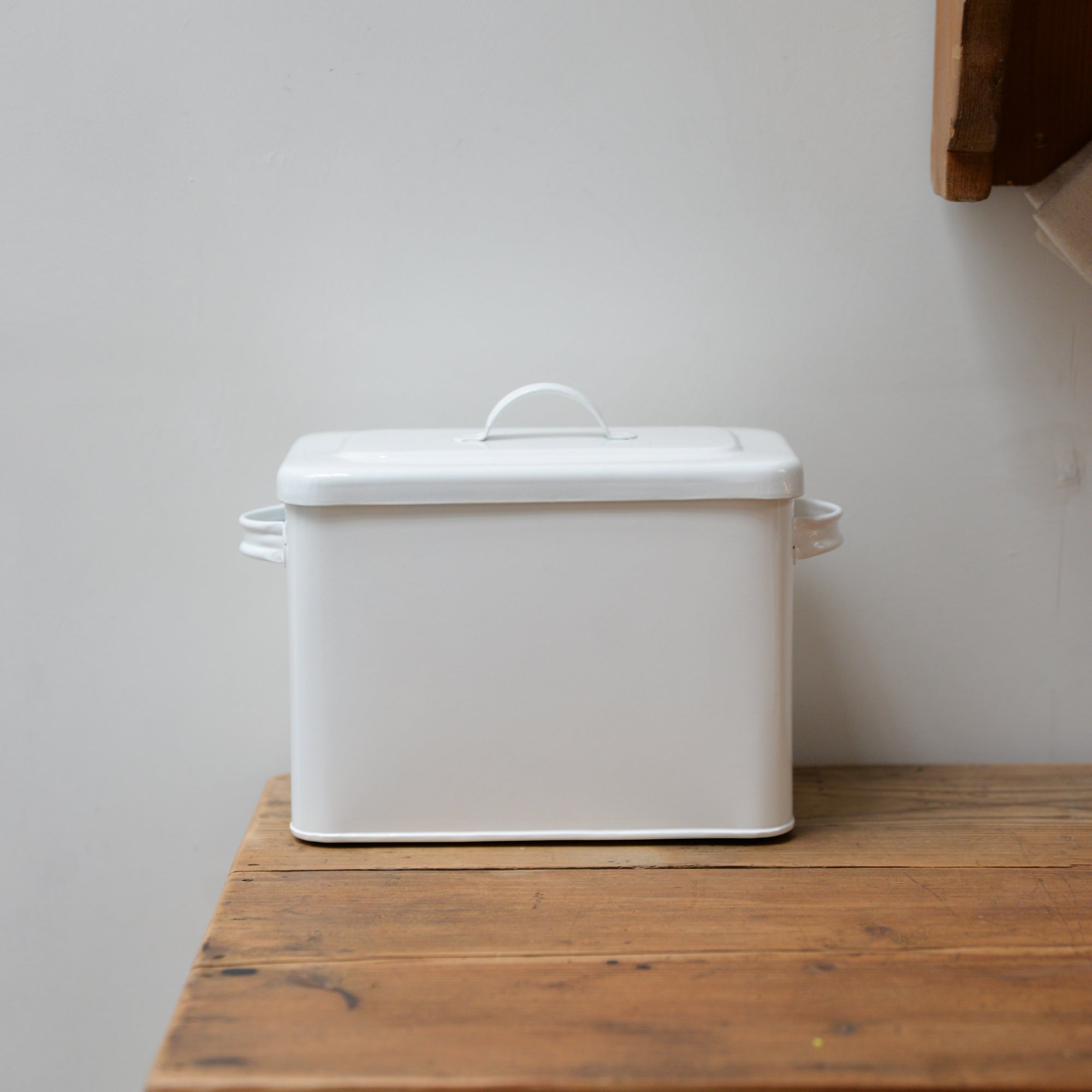 White Enamel Storage Box