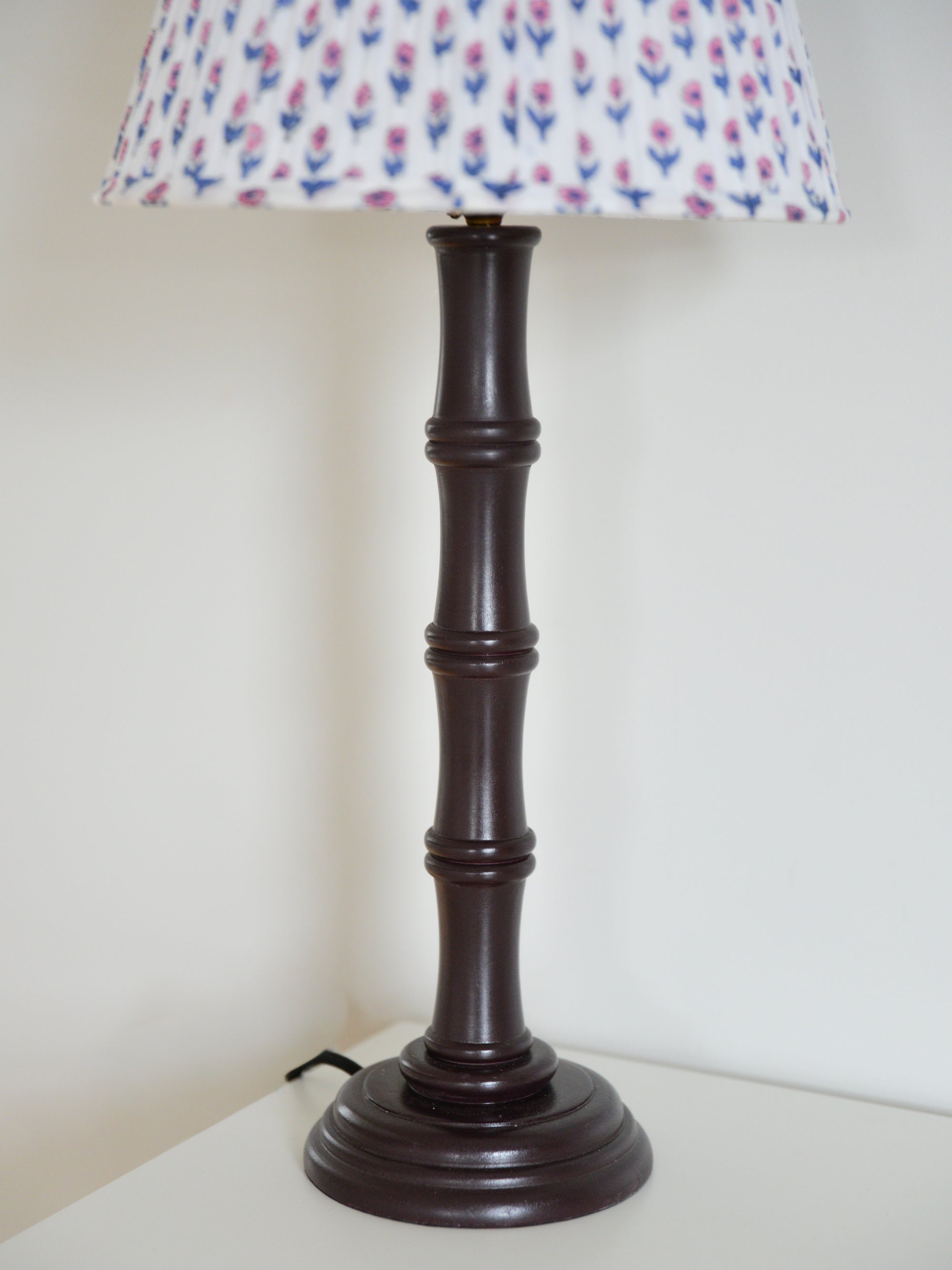 Bamboo Lamp Base / Dark Plum