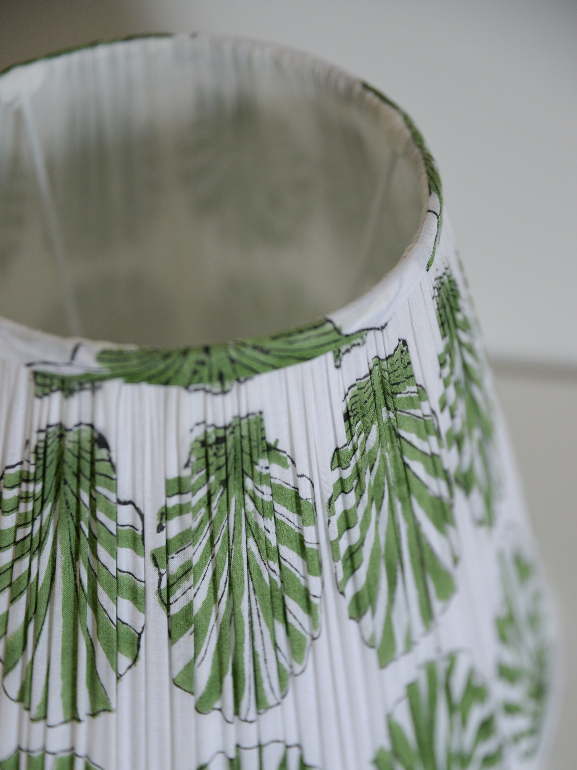 Block Printed Lampshade / Green Shell