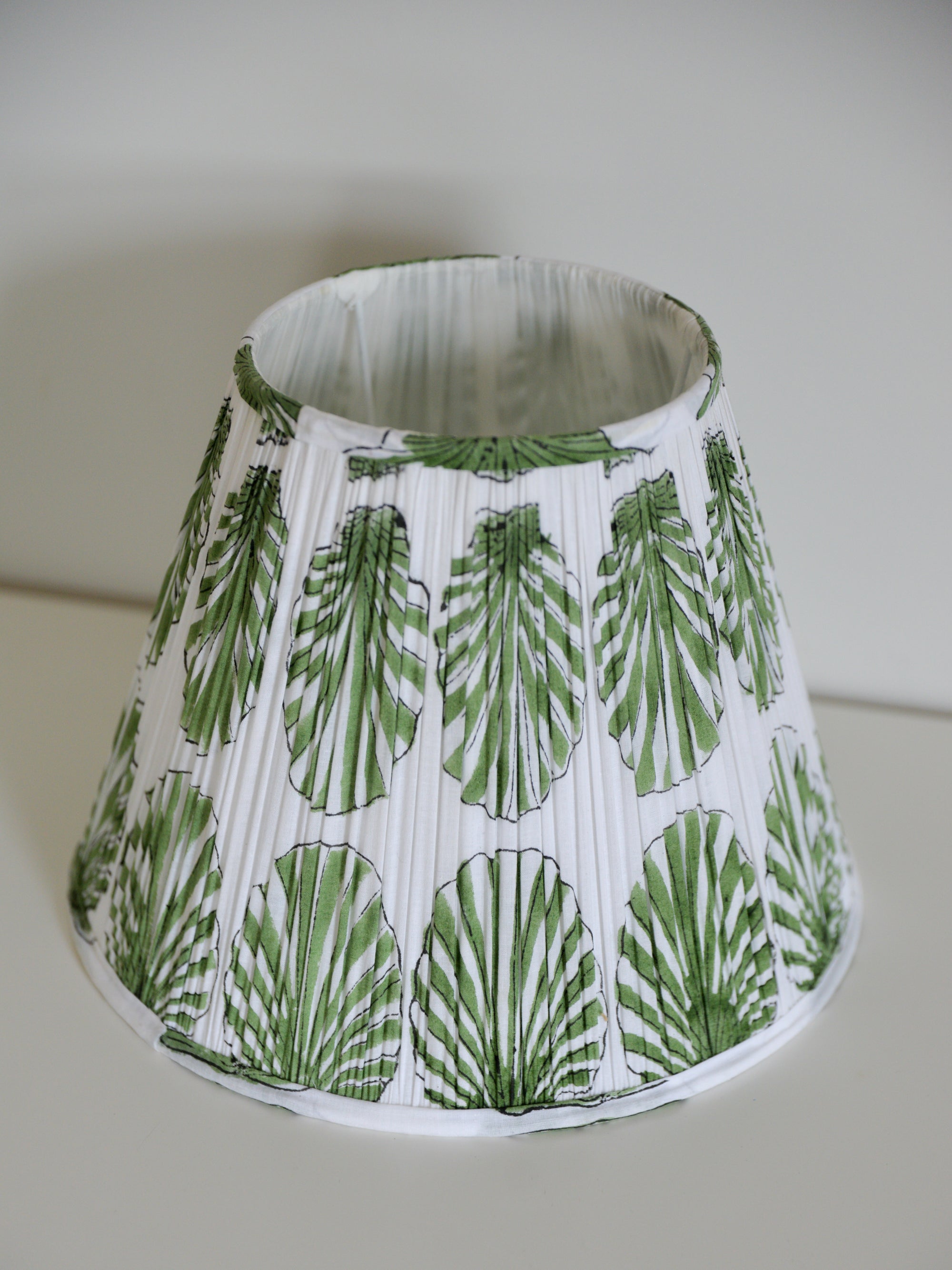 Block Printed Lampshade / Green Shell