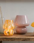 Large Glass Mushroom Lamp / Rose