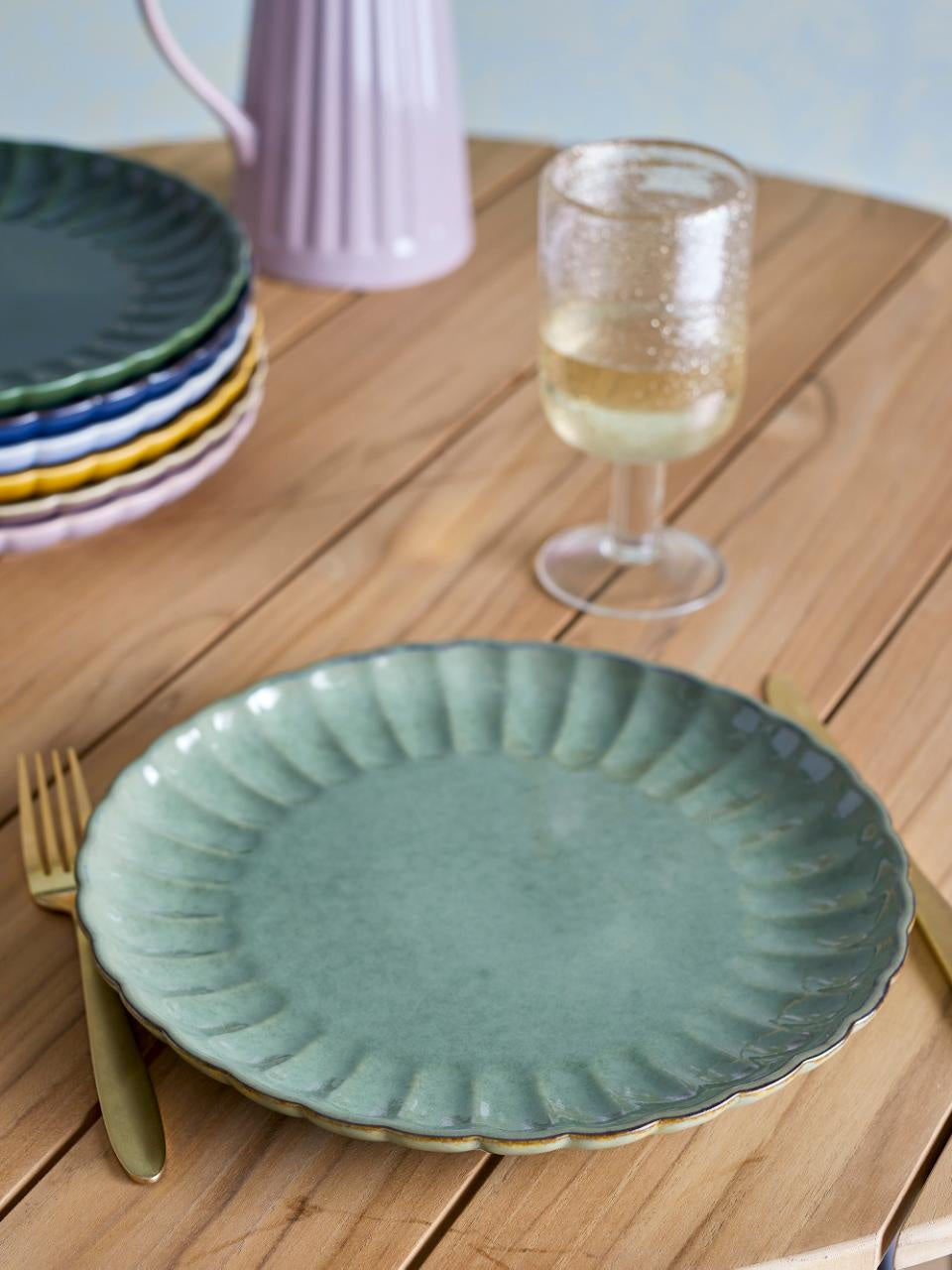 Scalloped Dinner Plate 27cm / Green