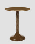Round Metal Side Table / Brown