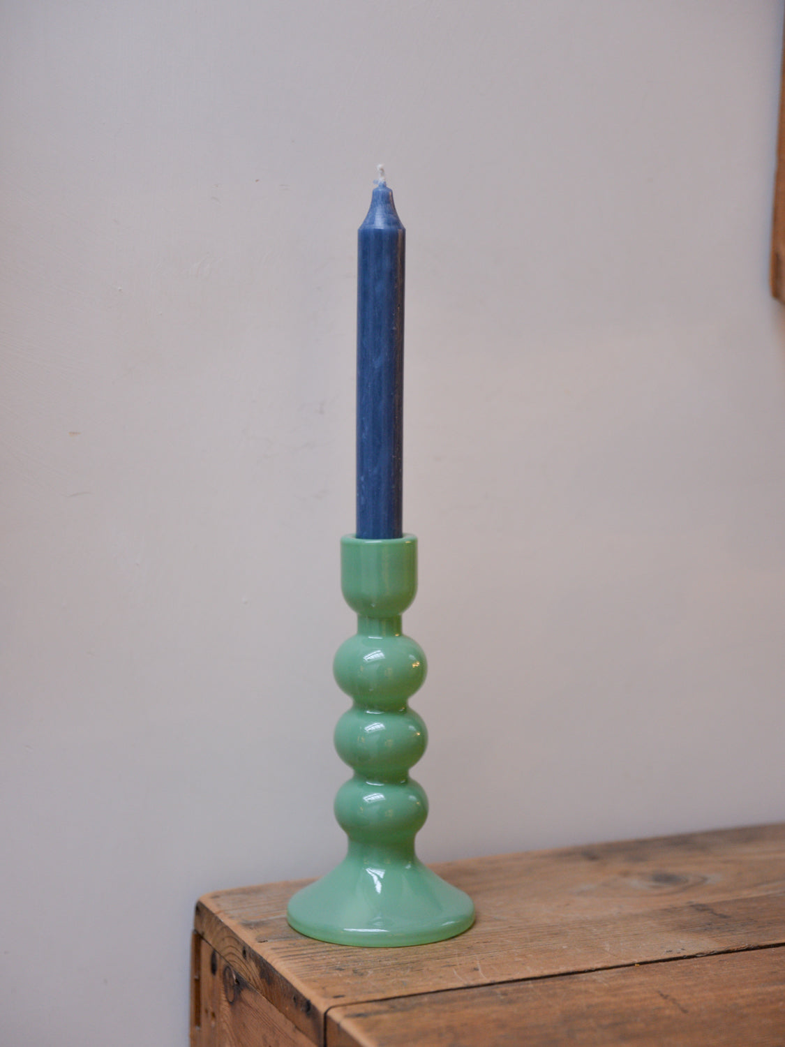 Glass Candle Holder/Green