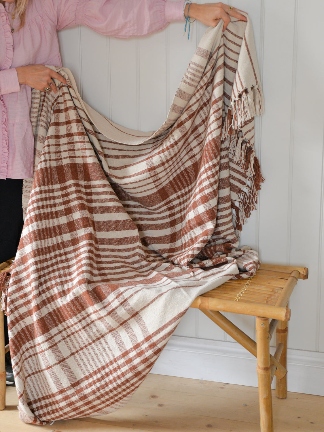 Recycled Cotton Checkered Throw