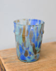 Speckled Glass Drinking Cup /  Blue