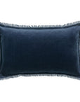 Fara Plain Cotton Velvet Cushion / Marine