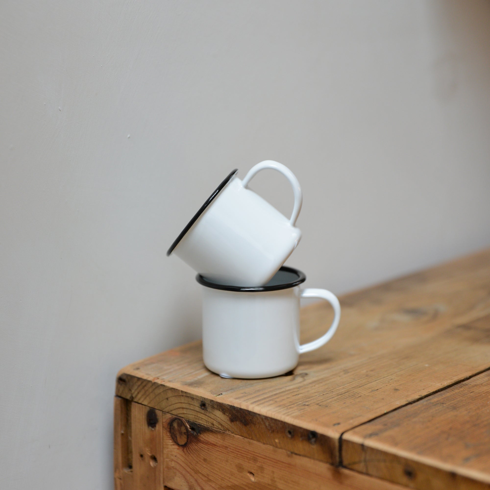 Enamel Espresso Cup / Black Rim