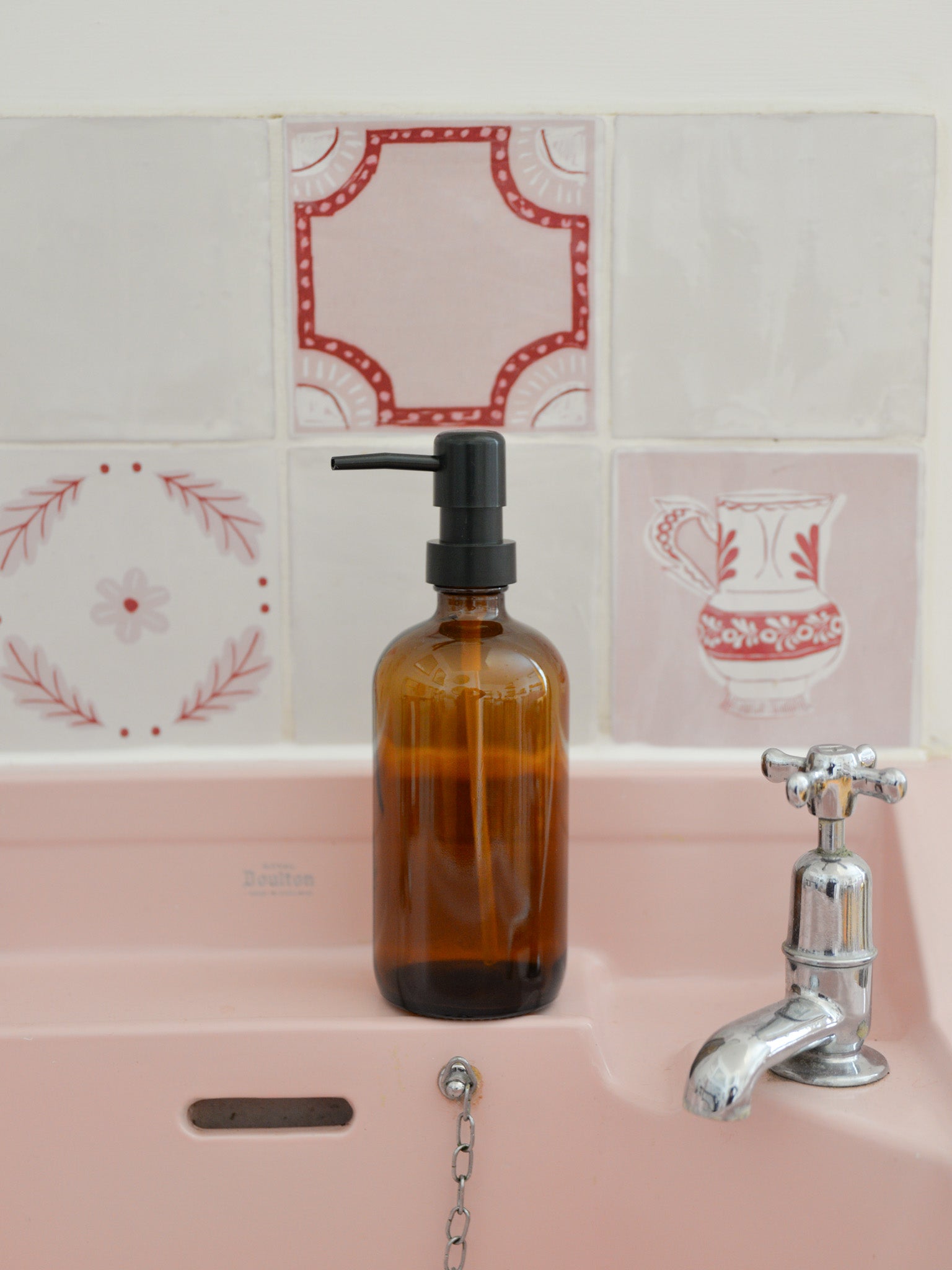 Glass Soap Dispenser / Brown
