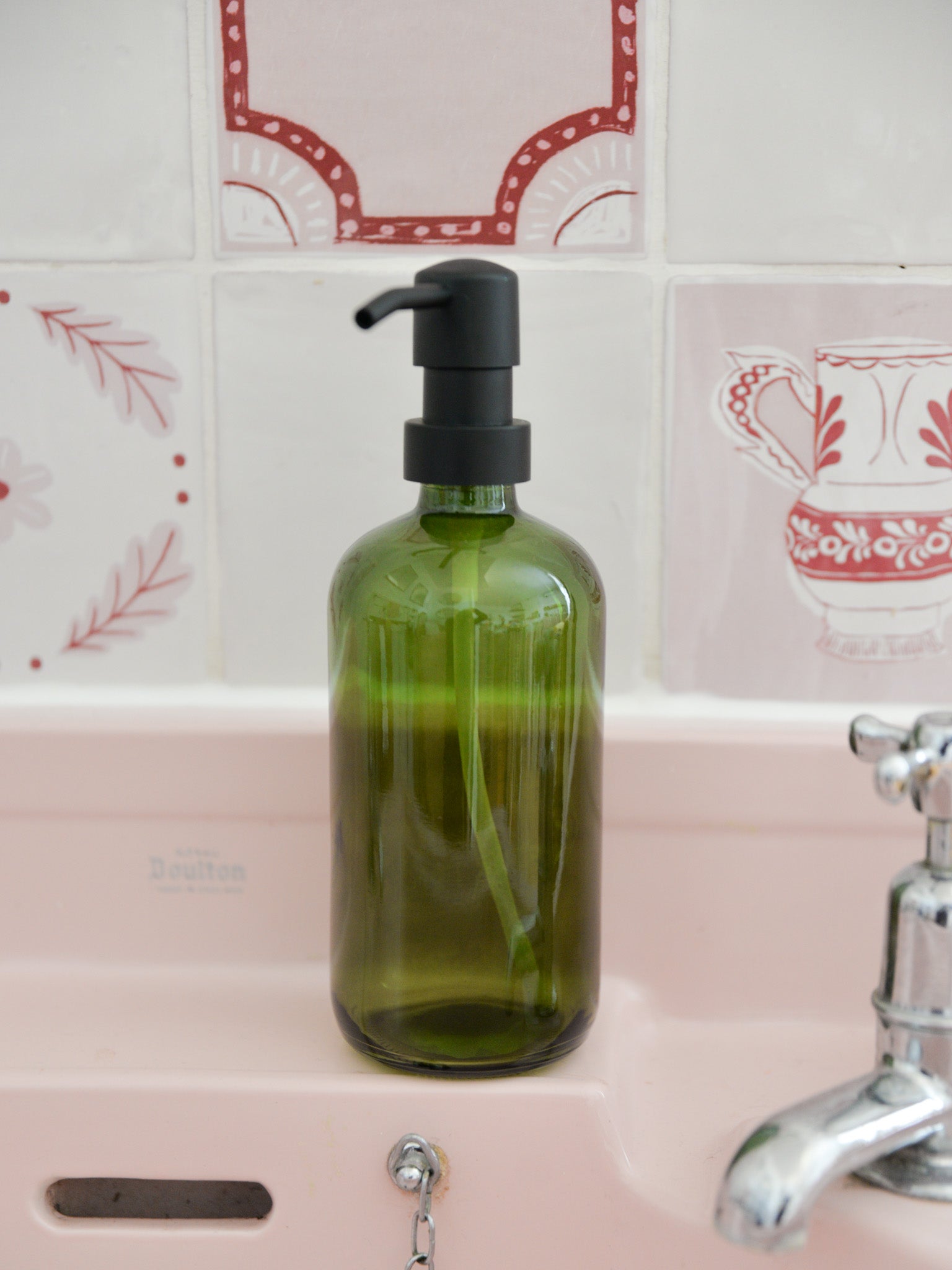 Glass Soap Dispenser / Green