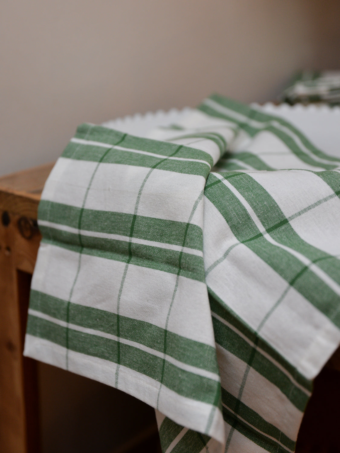 Set of Four Napkins / Green Check