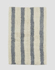 Dusty Blue Striped Tufted Bath Mat