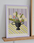 Carla Llanos: Flowers on Striped Cloth