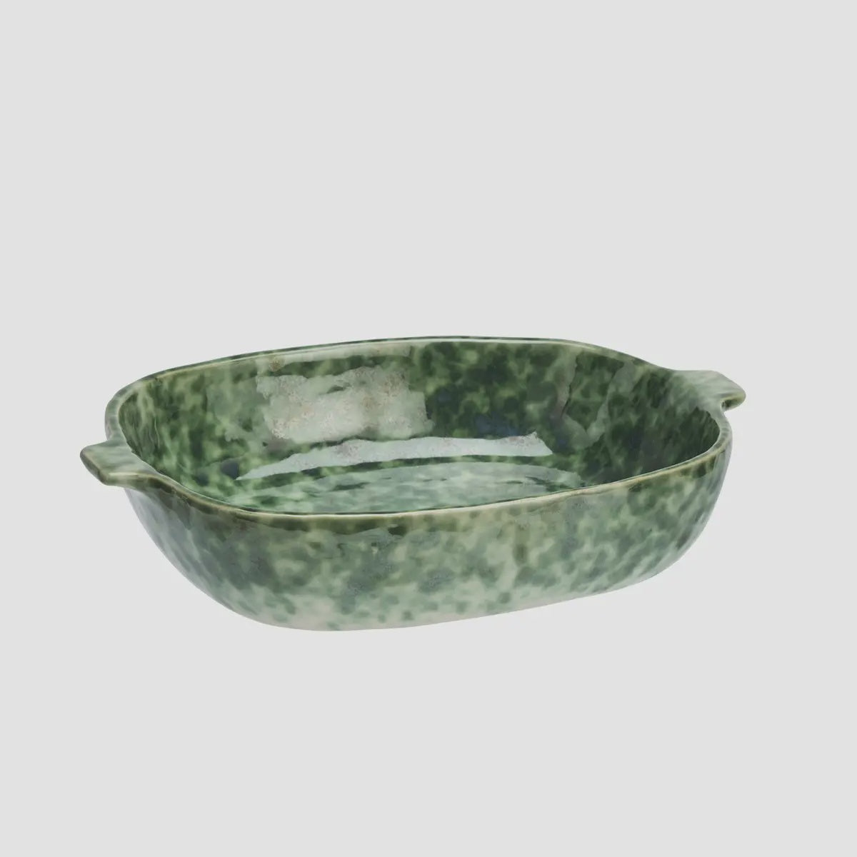 Green Glazed Ceramic Oven Dish