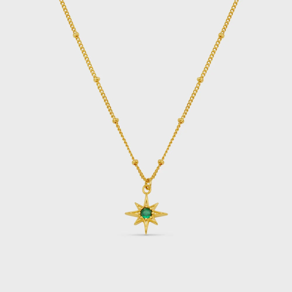 Emerald Star Charm Necklace