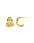 Molten Tapered Crystal Hoop Earrings / 18K Gold Plated