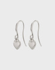 Sophia Heart Pendant Earrings / Silver