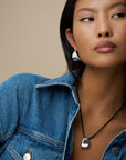 Statement Taper Metal Hoop Earrings / 925 Silver Plated