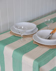 Green Stripe Tablecloth