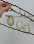 Green Pattern Hanging Easter Eggs /  Bag of 8 or Single