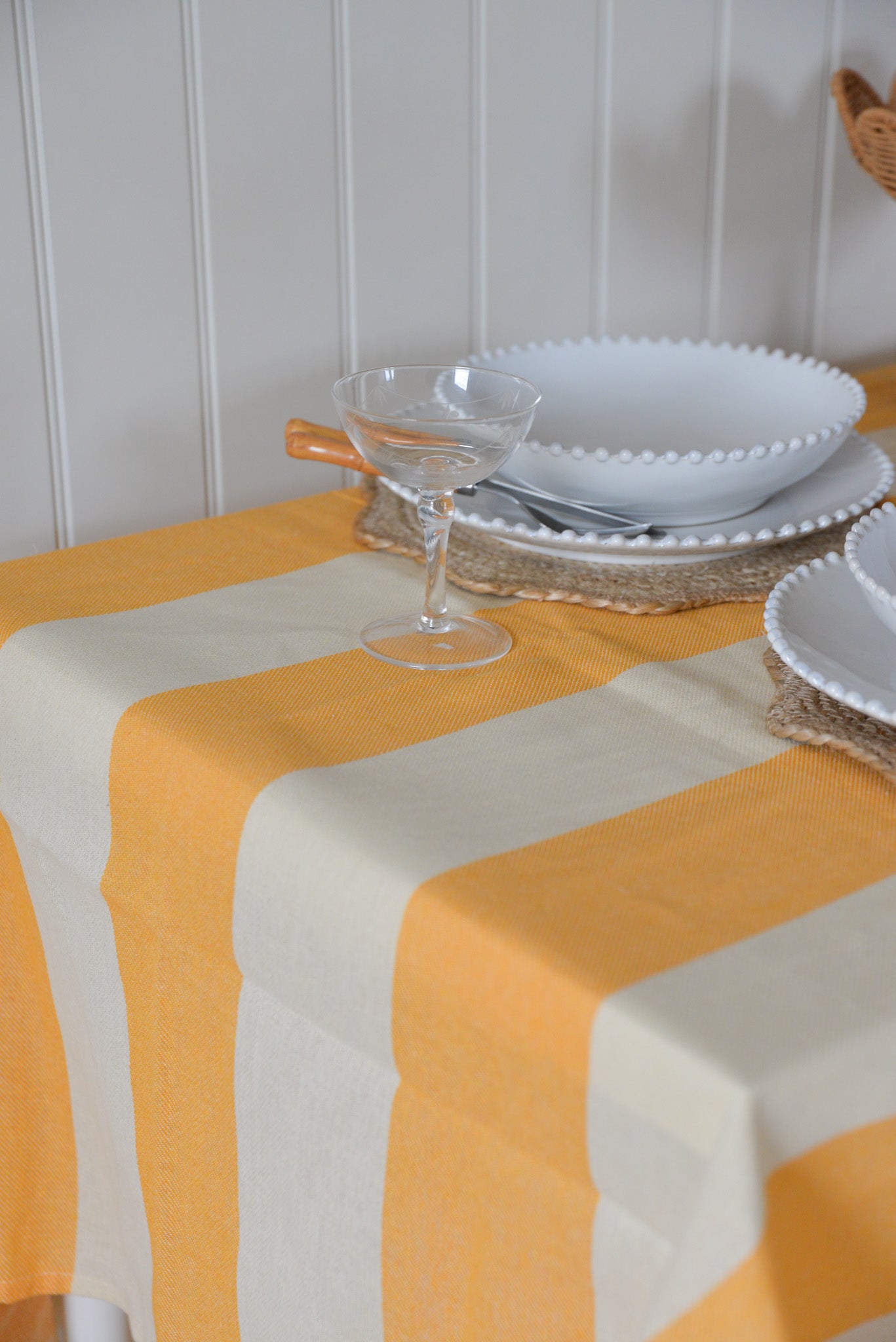 Yellow Stripe Tablecloth