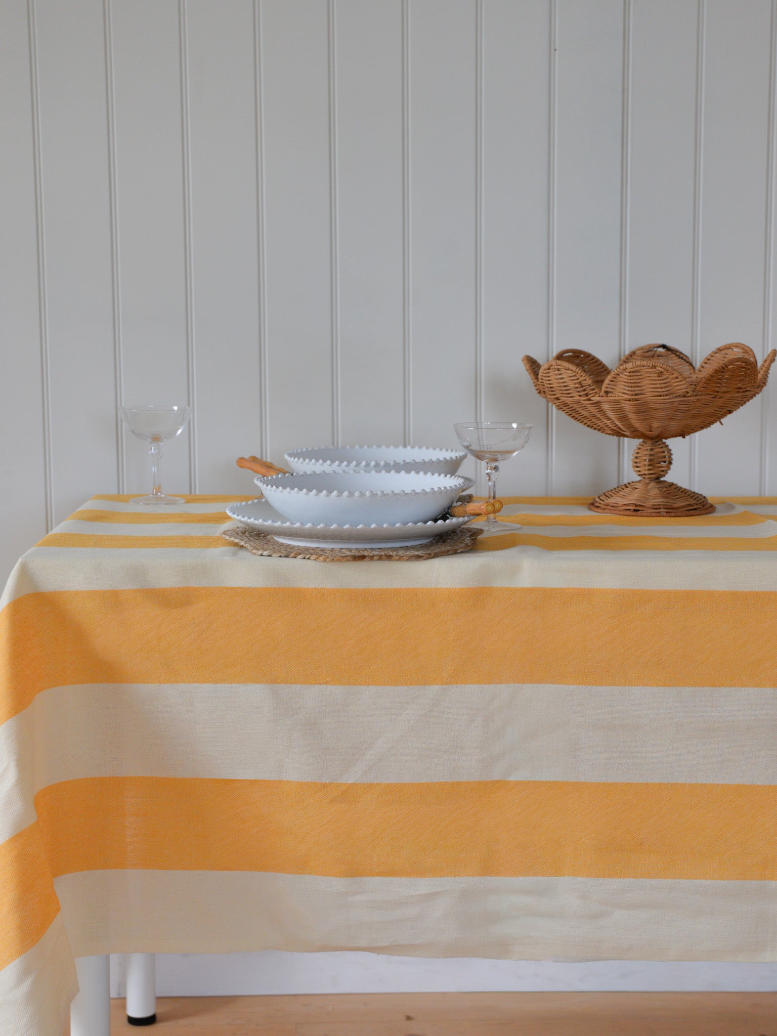 Yellow Stripe Tablecloth