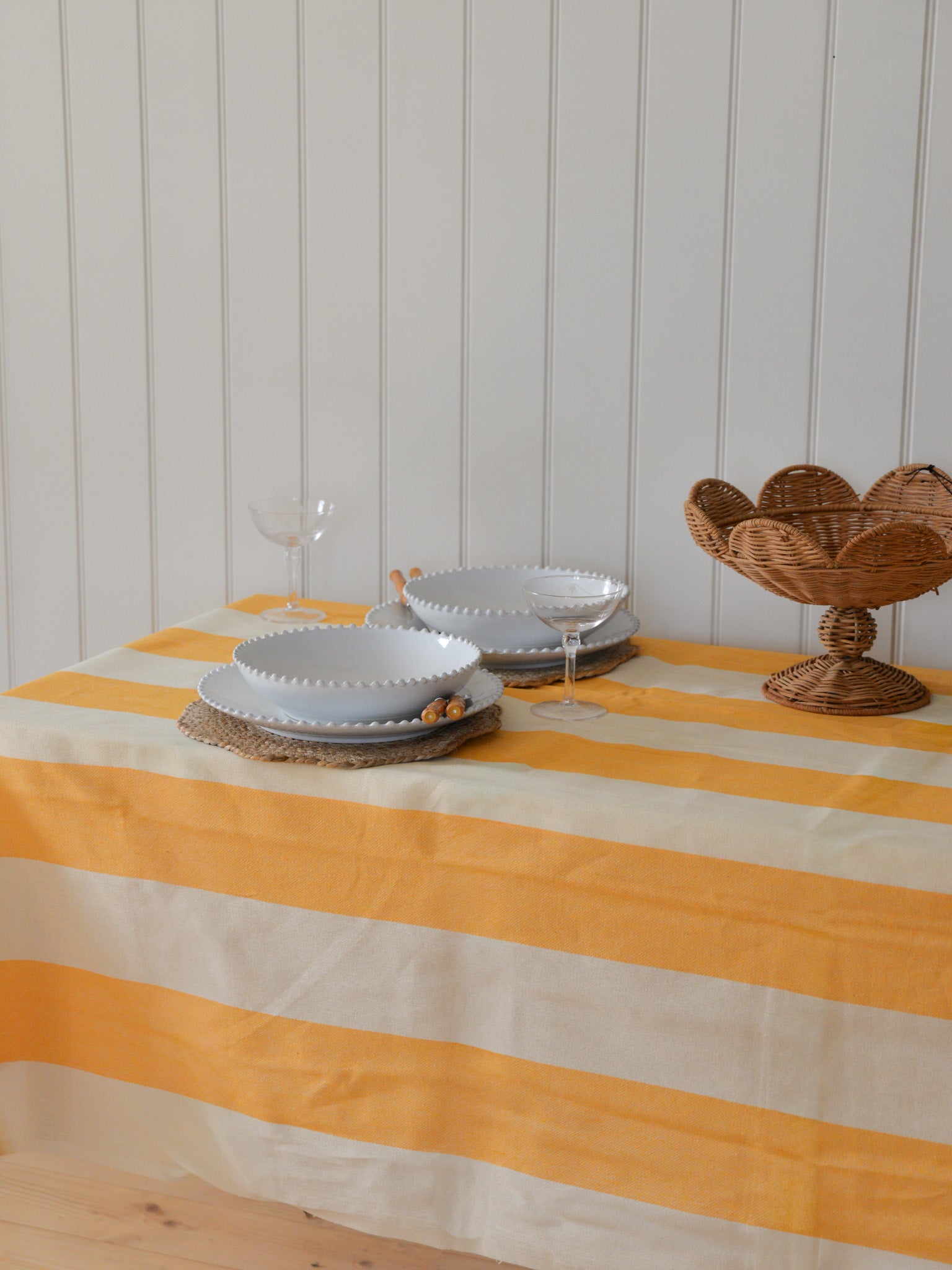 Yellow Stripe Tablecloth