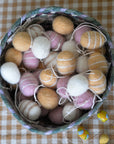 Bag of Eight Felt Hanging Easter Eggs / Pink