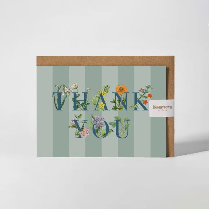 Thank You Wildflowers on Stripe Card