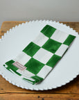 Checkerboard Print Napkin / Green & White