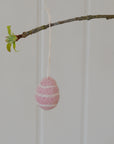 Bag of Eight Felt Hanging Easter Eggs / Pink