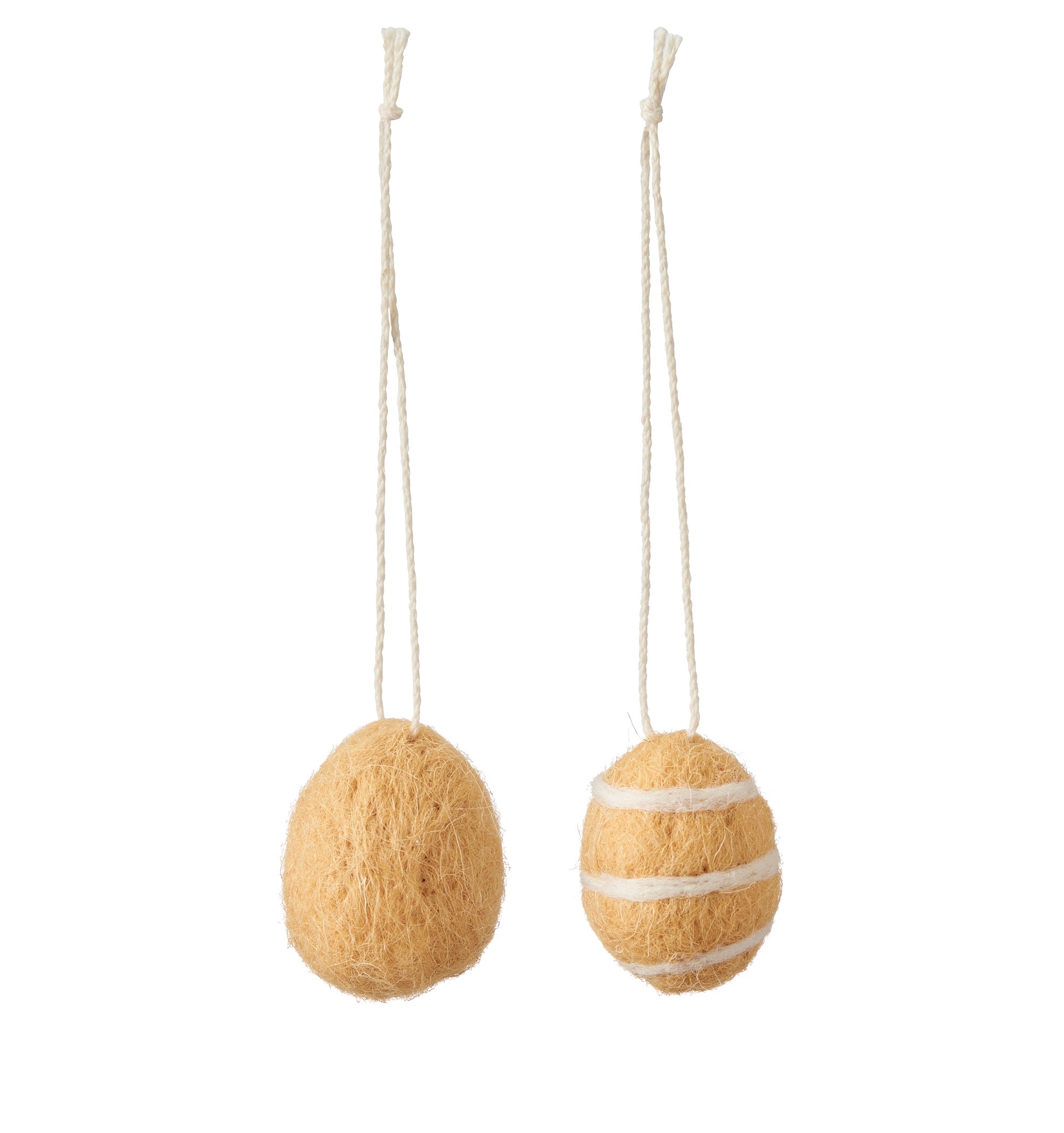 Bag of Eight Felt Hanging Easter Eggs / Yellow