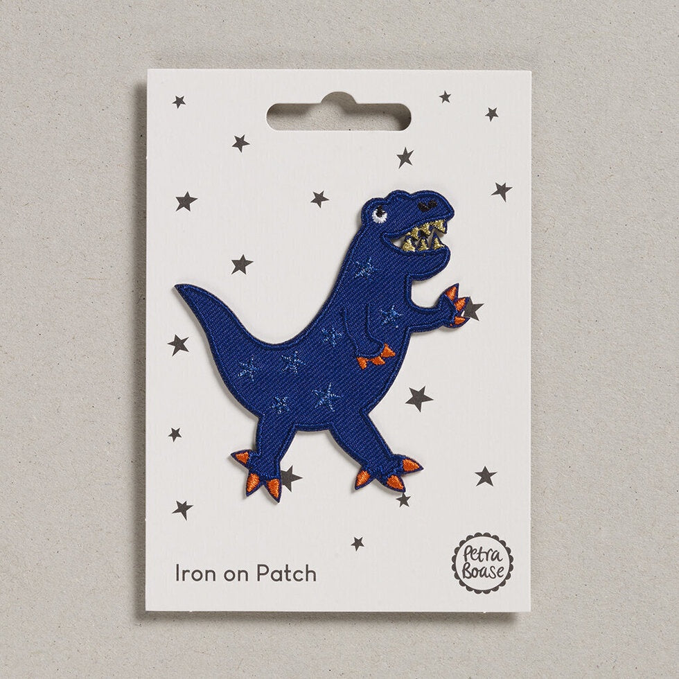 Iron On Patch Blue Dinosaur