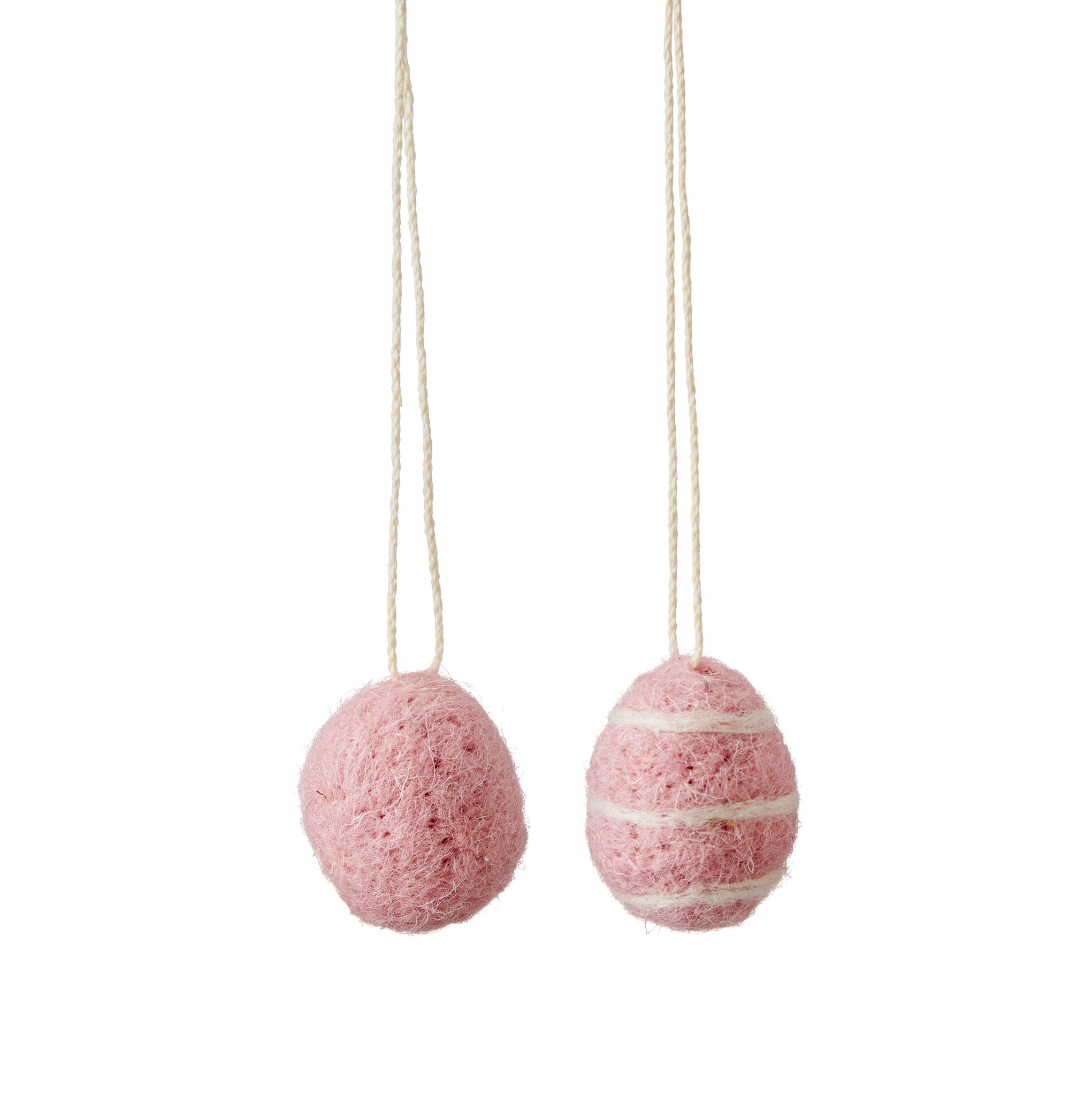 Bag of Eight Felt Hanging Easter Eggs / Pink